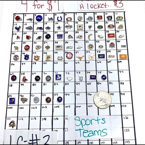 LC-#2 (4X) Team Sports living locket charms - Picture 6 of 7